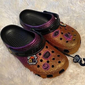 CROCS Glitter Clogs - Purple and Gold